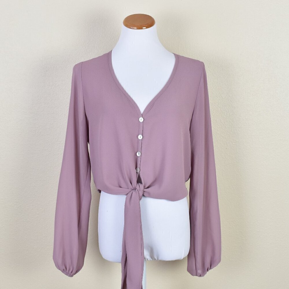 Show Me Your Mumu SMYMM Tatum Tie Top Bell Sleeve Button Front - S